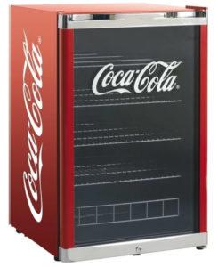 det store mini køleskab med Coca-cola